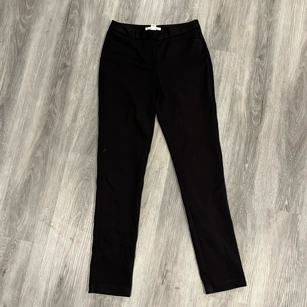 Dark charcoal- Straight leg slacks with pockets